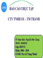 BÁO CÁO THỰC TẬP tốt nghiệp tại Công ty  TNHH SX – TM THANH
