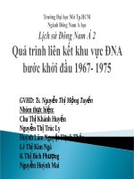 BÀI BÁO CÁO THỰC TẬP-QUÁ TRÌNH LIÊN KẾ KHU VỰC ĐNA BƯỚCKHỞI  ĐẦU 1967-1975