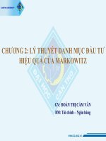 LÝ THUYẾT DANH MỤC ĐẦU TƯ HIỆU QUẢ CỦA MARKOWITZ