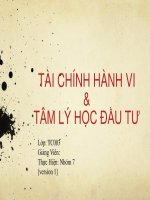 BÁO CÁO THỰC TẬP-TÀI CHÍNH HÀNH VI VÀ TÂM LÝ HỌC ĐẦU TƯ