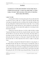 Vận dụng tư tưởng Hồ Chí Minh vào dạy học bài 13 Chính sách giáo dục và đào tạo, khoa học và công nghệ, văn hóa môn Giáo dục công dân 11 ở trường Trung học phổ thông