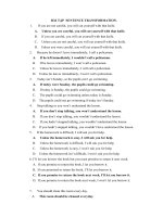 BÀI TẬP SENTENCE TRANSFORMATION