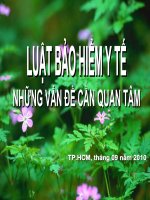 BÁO CÁO THỰC TẬP-LUẬT BẢO HIỂM Y TẾ-NHỮNG VẤN ĐỀ CẦN QUAN TÂM