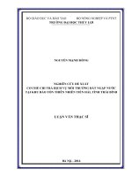 NGHI N CỨU ĐỀ XUẤT CƠ CHẾ CHI TRẢ DỊCH VỤ MÔI TRƯỜNG ĐẤT NGẬP NƯỚC TẠI KHU BẢO TỒN THIÊN NHIÊN TIỀN HẢI, TỈNH THÁI BÌNH
