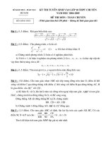Đề thi toán chuyên Hà Nam 2005