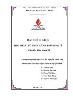 BÀI BÁO CÁO THẢO LUẬN-HỌC PHẦN TỔ CHỨC LÃNH THỔ KINH TẾ-CHỦ ĐỀ KHU VỰC KINH TẾ
