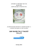 OLYMPIC HOÁ HỌC SINH VIÊN CÁC TRƯỜNG ĐẠI HỌC VÀ CAO ĐẲNG TOÀN QUỐC LẦN THỨ VII (42012) ĐÁP ÁN BÀI THI LÝ THUYẾT
