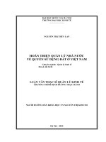 Hoàn thiện quản lý Nhà nước về quyền sử dụng đất ở Việt Nam