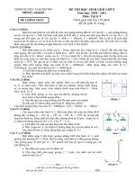 Đề thi và đáp án thi HSG  Vật lý  Tam Dương VP vòng 2 2011