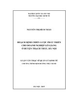 Hoạch định chiến lược phát triển cho doanh nghiệp Gỗ Giang ở huyện Thạch Thất, Hà Nội