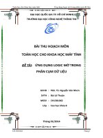 Tiểu luận môn toán học cho khoa học máy tính Ứng dụng logic mờ trong phân cụm dữ liệu