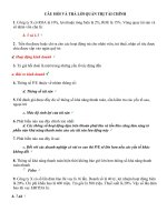 Câu hỏi và trả lời quản trị tài chính