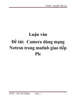 Luận vănĐề tài: Camera dùng mạng Nơtron trong matlab giao tiếp Plc