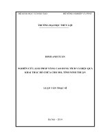 NGHIÊN CỨU, GIẢI PHÁP NÂNG CAO DUNG TÍCH VÀ HIỆU QUẢ KHAI THÁC HỒ CHỨA CHO MO, TỈNH NINH THUẬN