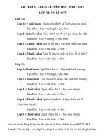 lịch các lớp học thêm lý thầy Lê Sơn