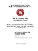 BÁO CÁO THỰC TẬP-ĐỀ TÀI TÌM HIỂU HOẠT ĐỘNG TƯ VẤN VÀ BÁN HÀNG QUA ĐIỆN THOẠI TẠI CÔNG TY CỔ PHẦN AVM VIỆT NAM