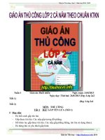 Giáo án Thủ công Lớp 2 theo Chuẩn KTKN có hình minh họa