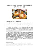 BÁO CÁO THỰC TẬP-DINH DƯỠNG DÀNH CHO NGƯỜI THỪA CÂN VÀ BÉO PHÌ