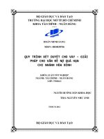 QUY TRÌNH xét DUYỆT CHO VAY – GIẢI PHÁP CHO vấn đề nợ QUÁ hạn CHI NHÁNH hòa BÌNH