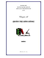 chuyên đề về quản trị bán hàng