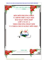 ĐỔI MỚI PHƯƠNG PHÁP VÀ HÌNH THỨC DẠY HỌC BÀI SOẠN TỔNG HỢP LỚP 2 TUẦN  6 THEO PHƯƠNG PHÁP MỚI VÀ THEO CHUẨN KTKN MÔN HỌC.