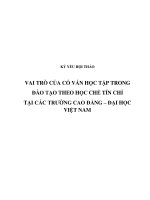 vai trò của cố vấn học tập trong đào tạo theo tín chỉ tại các trường đại học, cao đẳng tại việt nam