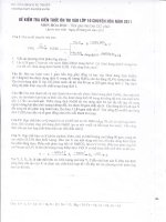 Thi thử vào 10  Hóa L1-2011(KHTN HN)