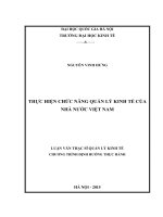 Thực hiện chức năng quản lý kinh tế của Nhà nước Việt Nam