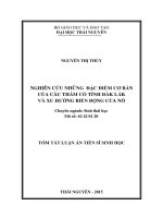 tóm tắt luận án nghiên cứu những đặc điểm cơ bản của các thảm cỏ tỉnh đắk lắk và xu hướng biến động của nó