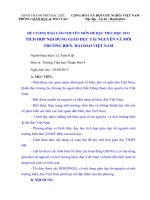 ĐỀ CƯƠNG BÁO CÁO CHUYÊN MÔN HÈ BẬC TIỂU HỌC 2013-TÍCH HỢP NỘI DUNG GIÁO DỤC TÀI NGUYÊN VÀ MÔI TRƯỜNG BIỂN ĐẢO,HẢI ĐẢO VIỆT NAM