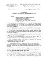 Thông Báo tuyển sinh các lớp đầu cấp - Năm học 2011-2012