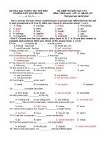 ĐA và đề thi Anh 10 giữa kỳ II (2010-2011) Tr Nguyễn Trãi