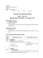 nhu cầu nước của thực vật