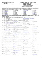 tổng hợp đề thi học kỳ i các tỉnh môn tiếng anh lớp 12