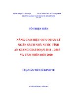 luận án tiến sĩ kinh tế nâng cao hiệu quả quản lý ngân sách nhà nước tỉnh an giang gia đoạn 2011  2015 và tầm nhìn đến 2020