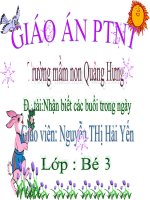 Giáo án 3 tuổi-nhận biết các buổi trong ngày