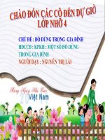 Giáo án 4 tuổi-nhận biết một số đồ dùng trong gia đình