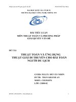Tiểu luận môn Thuật Toán và Phương Pháp Giải Quyết Vấn Đề THUẬT TOÁN VÀ ỨNG DỤNG THUẬT GIẢI DI TRUYỀN CHO BÀI TOÁN NGƯỜI DU LỊCH