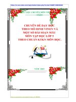 CHUYÊN ĐỀ DẠY HỌC  THEO MÔ HINH VINEN VÀ  MỘT SỐ BÀI SOẠN MẪU  MÔN TẬP ĐỌC LỚP 5  THEO CHUẨN KTKN MÔN HỌC.