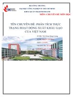 phân tích thực trạng hoạt động xuất khẩu gạo của việt nam