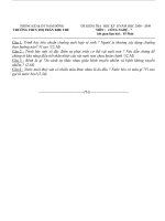 Đề thi HK II và đáp án môn Công nghệ 7