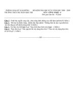 Đề thi HK II và đáp án môn Công nghệ 6