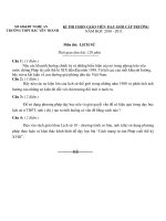 Đề thi và đáp án kì thi GV giỏi trường năm học 2010-2011