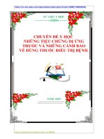 CHUYÊN ĐỀ Y HỌC  NHỮNG TIỆU CHỨNG DỊ ỨNG  THUỐC VÀ NHỮNG CẢNH BÁO  VỀ DÙNG THUỐC ĐIỀU TRỊ BỆNH.