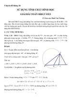 SỬ DỤNG TÍNH CHẤT HÌNH HỌC  GIẢI BÀI TOÁN Hình học giải tích OXY