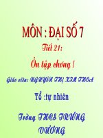 Ôn tập Chương I - tiết 21