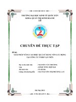 luận văn quản trị tài chính  Giải pháp nâng cao hiệu quả sử dụng vốn lưu động tại Công ty TNHH Vạn Niên