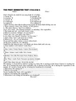 de kiem tra hoc ki I tieng anh 6