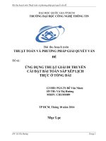 Tiểu luận môn Thuật Toán và Phương Pháp Giải Quyết Vấn Đề ỨNG DỤNG THUẬT GIẢI DI TRUYỀN CÀI ĐẶT BÀI TOÁN SẮP XẾP LỊCH TRỰC Ở TỔNG ĐÀI