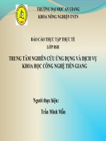 các loại nấm đucợ trồng tại TRUNG TÂM ỨNG DỤNG VÀ DỊCH VỤ KHOA HỌC TIỀN GIANG